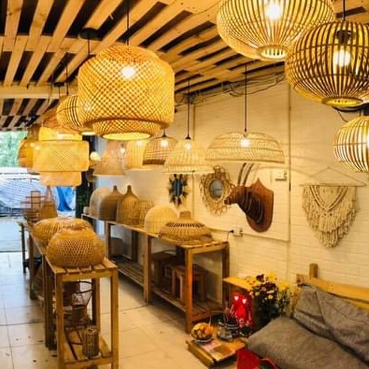 
Modern Bamboo Light Suspension Lantern Ceiling Light For restaurant bar cafe Home Decor Lighting 