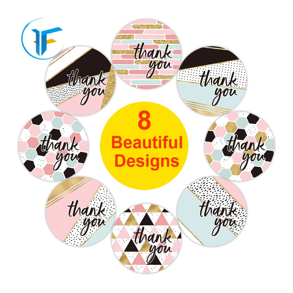 Cheap Price round pink labels Thank you for supporting my small business
