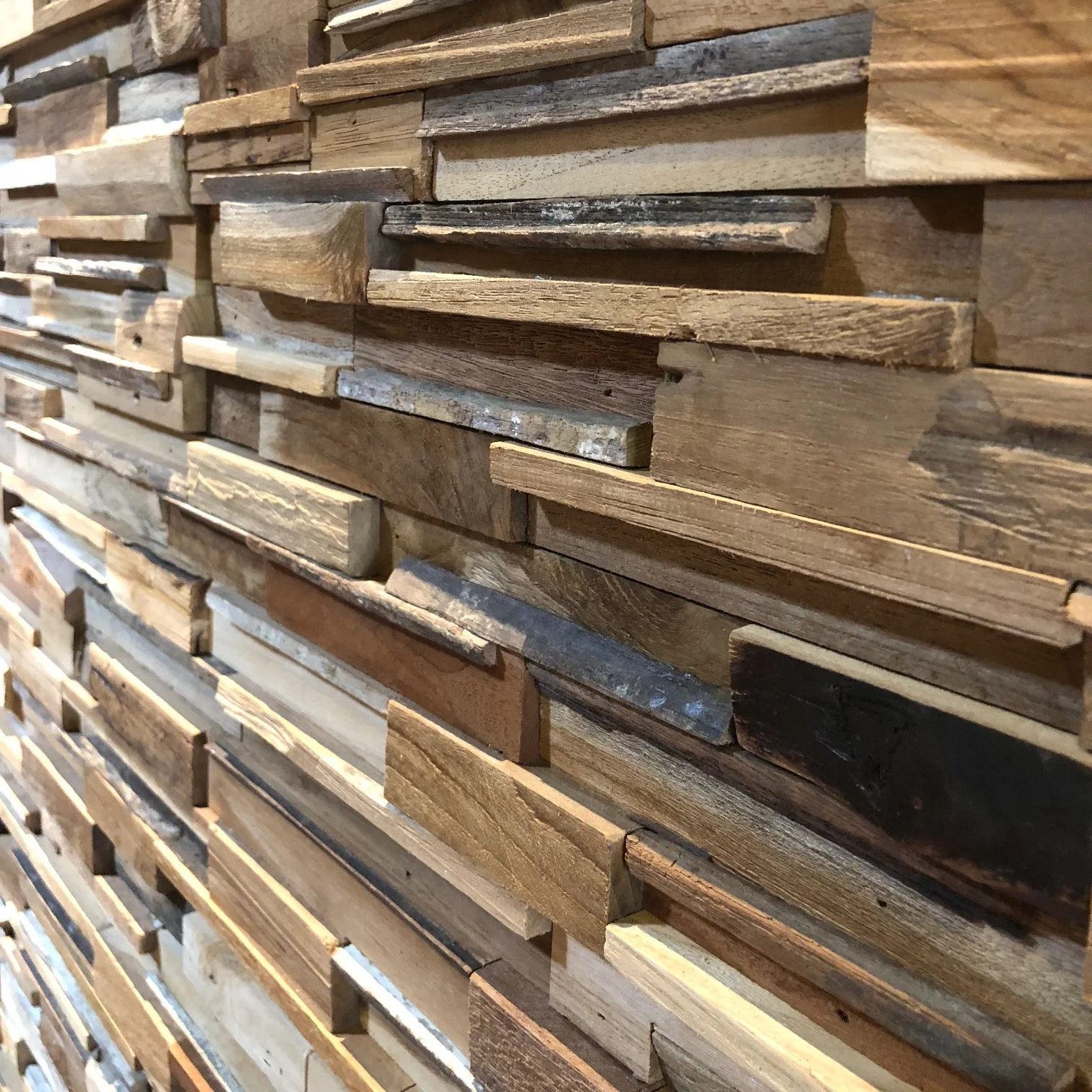 Reclaimed teak wall panel
