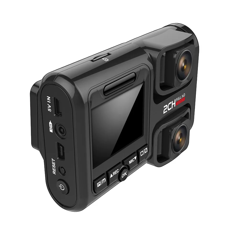 Full HD 1080P dual lens rearview mirror motorcycle dvr camera 2 channel DVR