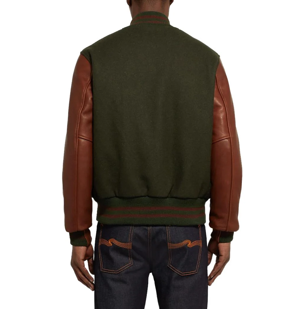 2021 Wholesale Men Custom Cotton Fleece Baseball Jacket Letterman Blank Hooded Varsity Jacket