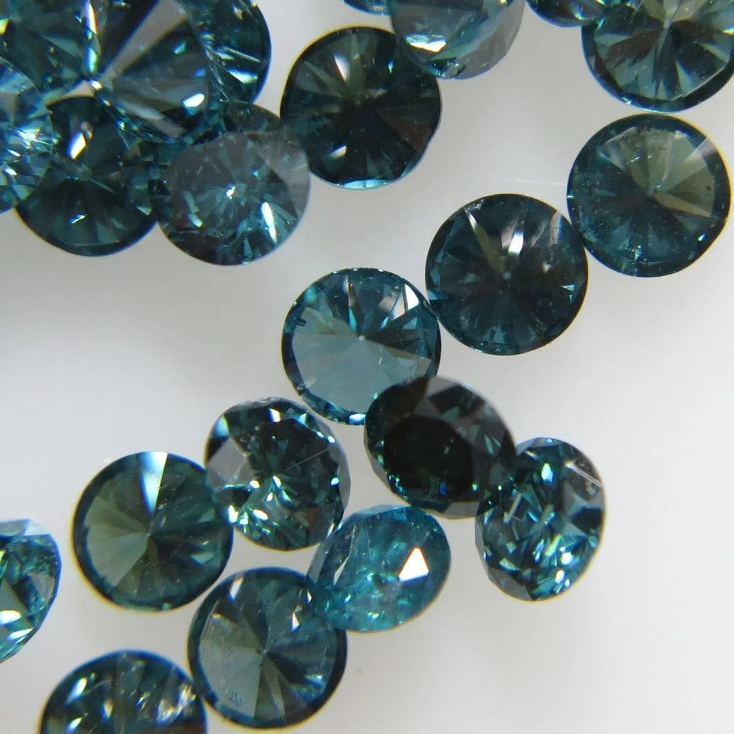 Natural Loose Fancy Blue Diamonds 1.4-1.7mm Brilliant Cut Round Fancy Colour Calibrated for Setting SI Clarity