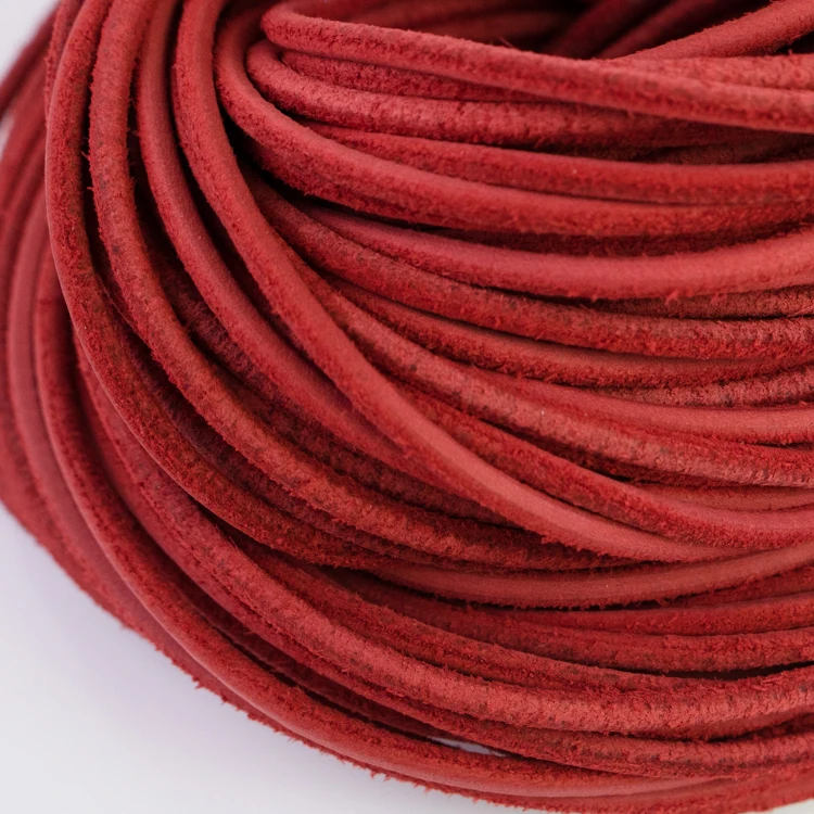 Красные кожаные ботинки круглой формы на шнурках из 100% натуральной кожи