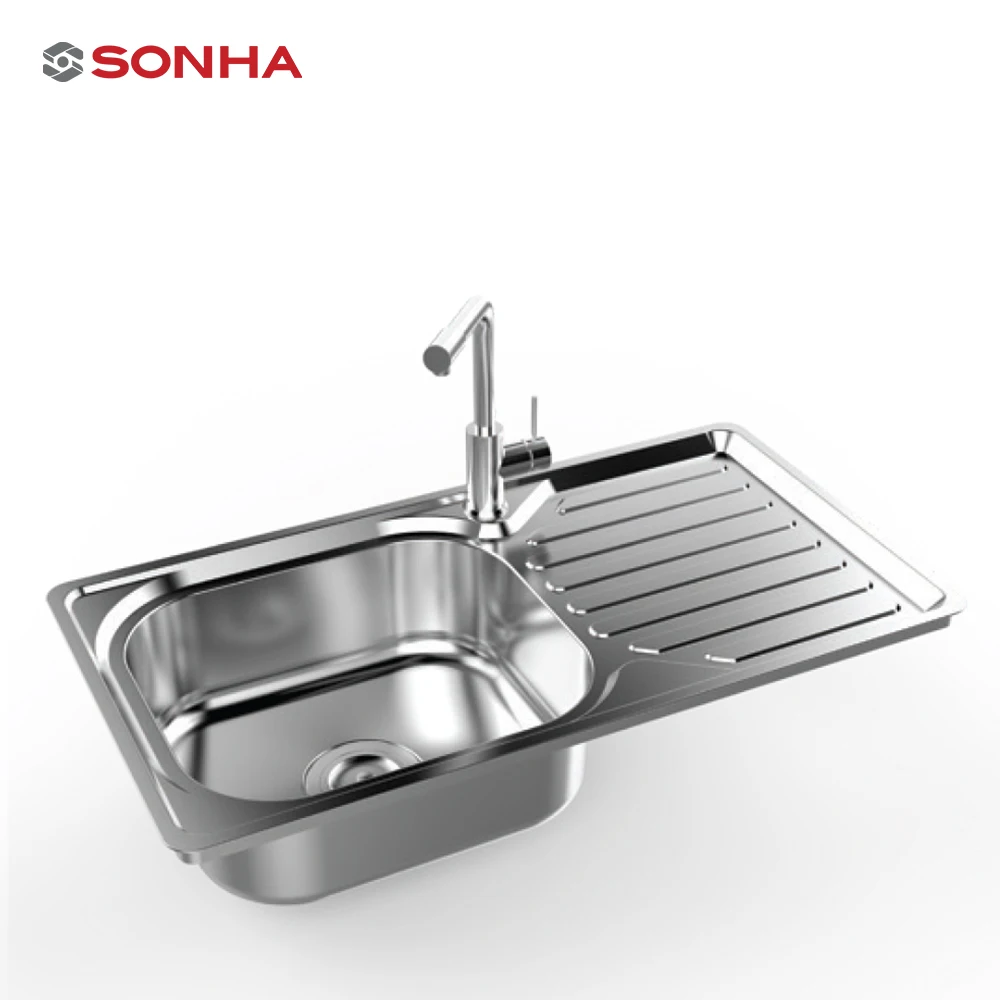 Factory Price OEM/ODM Single Bowl Stainless Steel Pressed Kitchen Sinks with Working Table