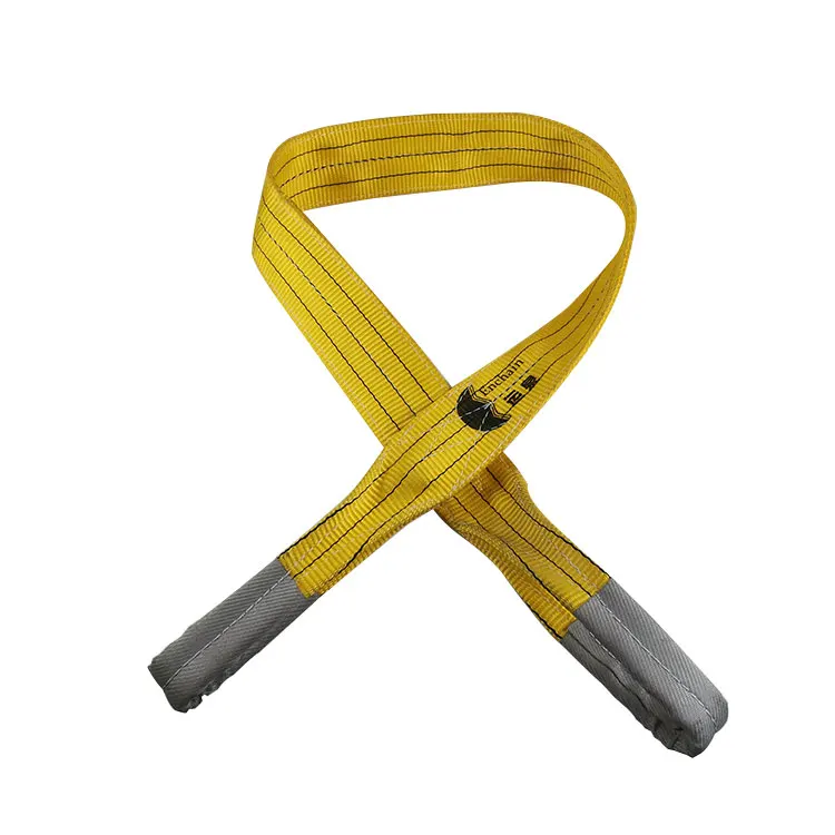 90 мм 3T желтая полиэфирная плоская лямка подъемный строп коэффициент безопасности