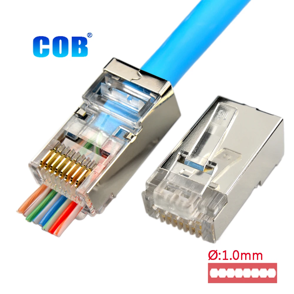 
Easy Plug Shielded STP 1row design CAT6 CAT5E RJ45 Thru for network 