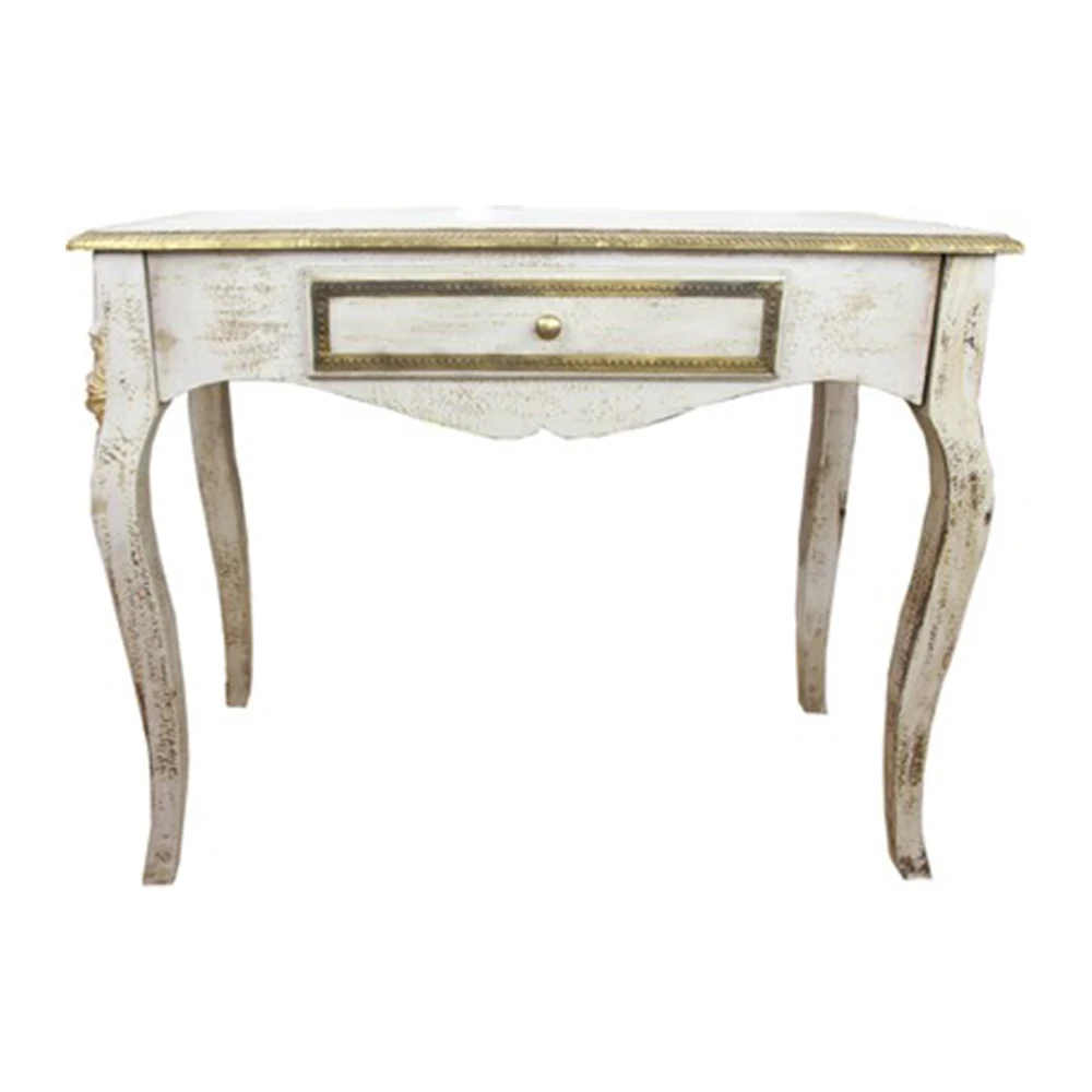 100% Best Quality Vintage White Console Table with drawer