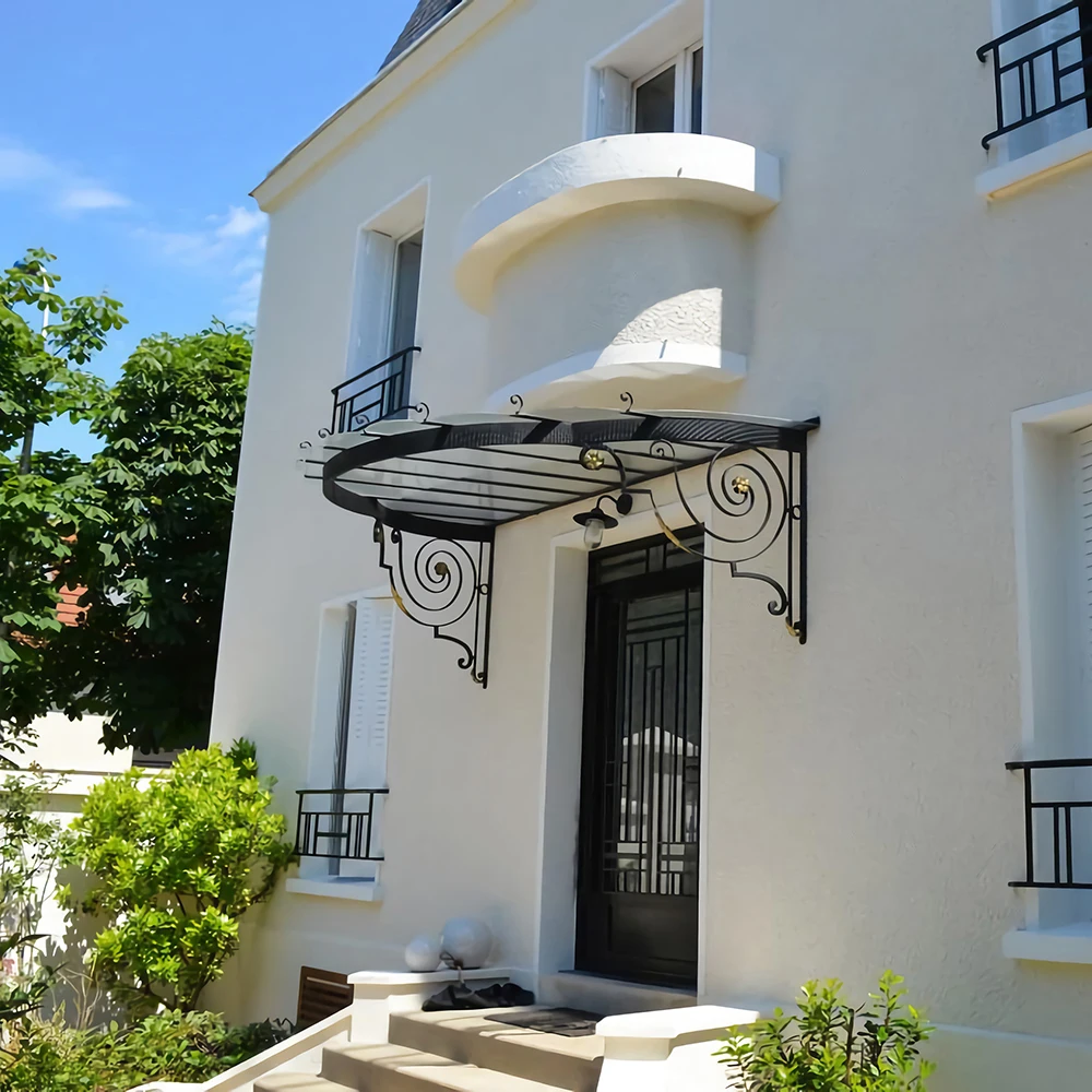 В наличии кованый Утюг нержавеющая сталь дверной навес тент оптовая продажа от