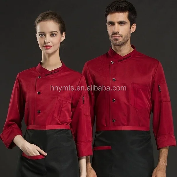 Hotel Bar Workwear Cafe Shop Bakery Uniform Restaurant Uniforme Waiter And Waitress Sets Jacket +Aprons
