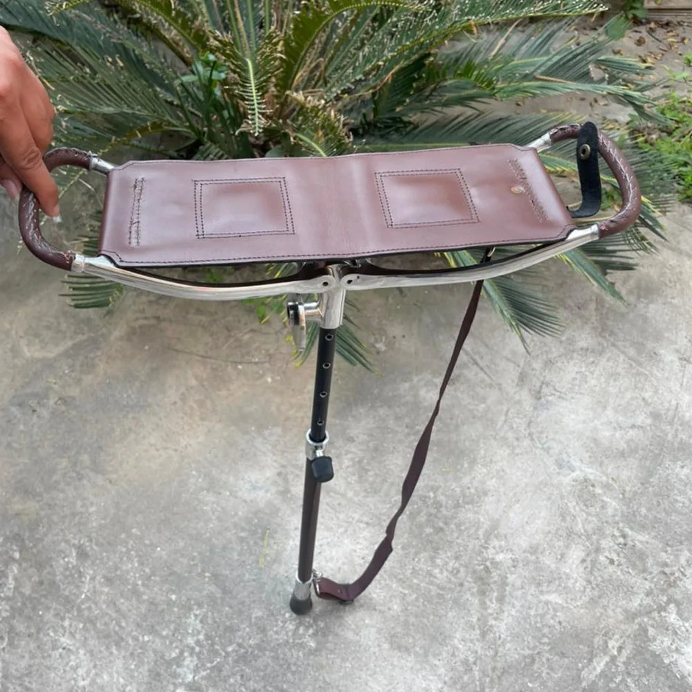 Big Size Quality Shooting Seat Stick For Gulf Walker Hunter Fishing with Leather