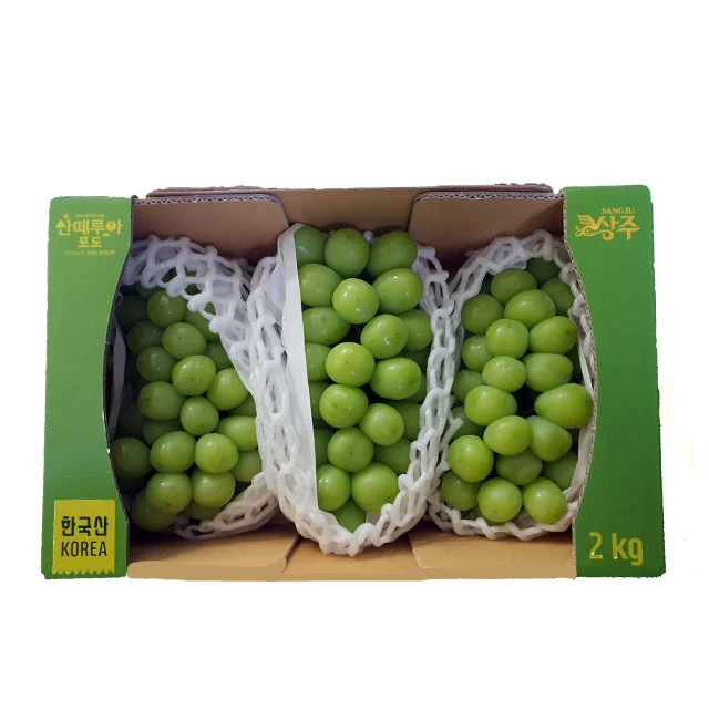  Оптовая цена K-Fresh Корейская свежая еда сияющая Мускат зеленая саженца Виноград фрукты с высоким содержанием сахара и хорошим