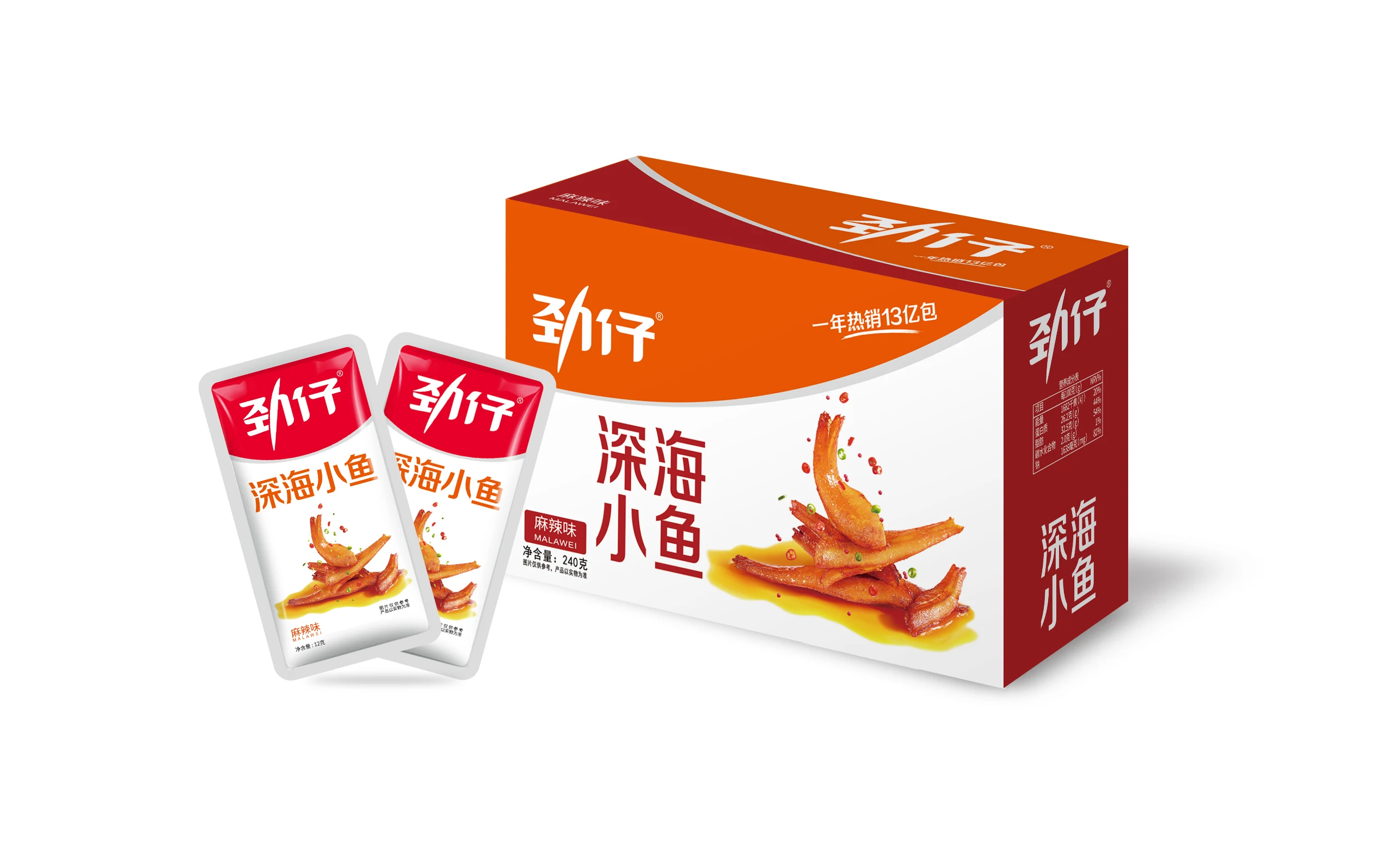 Китайские сушеные морепродукты закуски JINZAI острый жареный анчоус