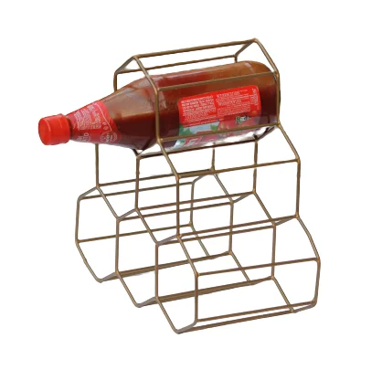 Home Decorative Wine Storage Rack Black & Gold Plated Or Beer Wire Bottle Stand.