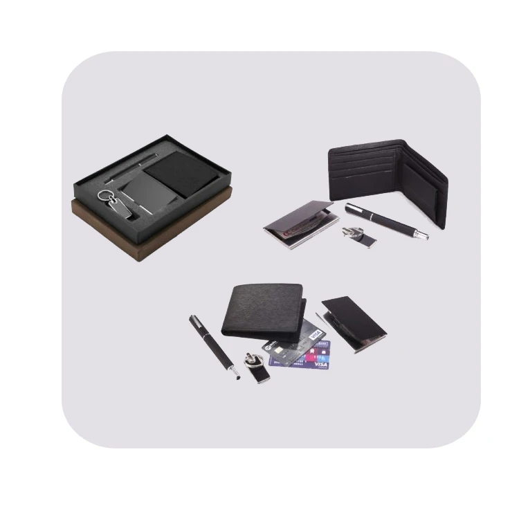 
Leather Gifts Set Best Quality Leather Wallet Genuine Fashionable 100% Leather Wallet For Promotional Gifts At Wholesale Price 
