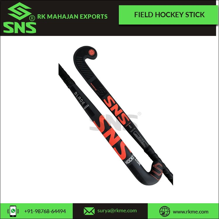 90% Carbon 5% Fiberglass and 5% Kevlar Made 3K Carbon Weave Layered Premium Customisable Field Hockey Stick