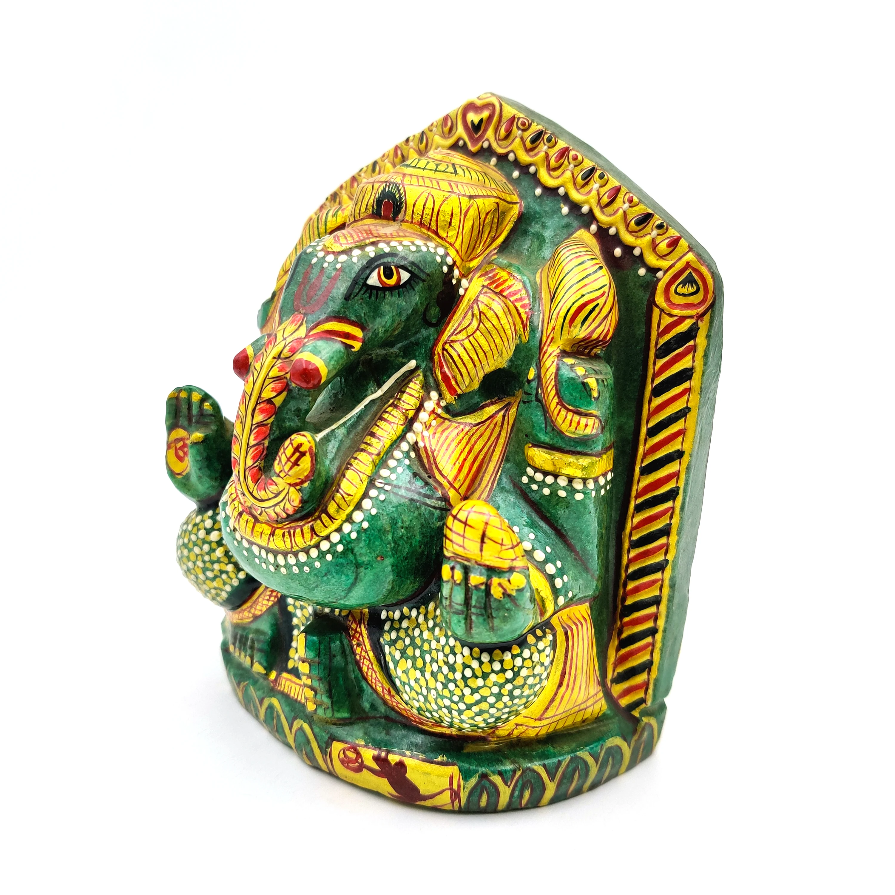 Green Aventurine Painting Ganesh Modern Art Indian India famous god lord Ganesh  painting