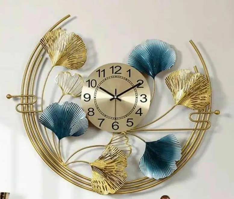 Custom Size Metal Wall Clock with Gold Finishing Latest Design Quartz Motivity for Wall Art Decor in Hotels Restaurants Weddings