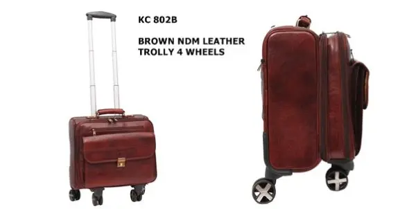 Best Factory Wholesale High Quality Genuine Leather Trolley Travel Luggage Suitcases and Bags Genuine Leather Leather Suitcases