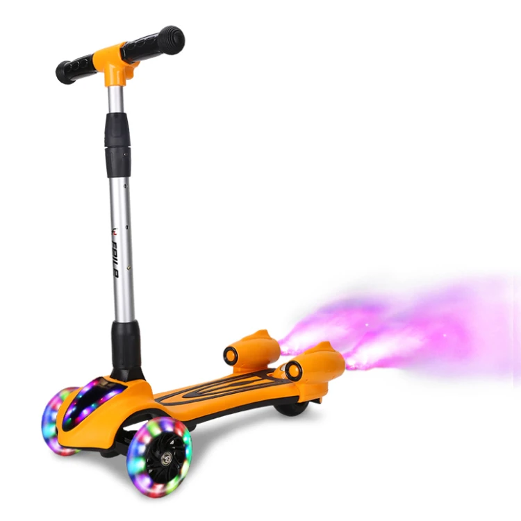 2 in 1 Kick Scooter with Removable Foldable Seat Great Adjustable Height Extra-Wide Deck PU Flashing 3 Wheels Kids Scooter