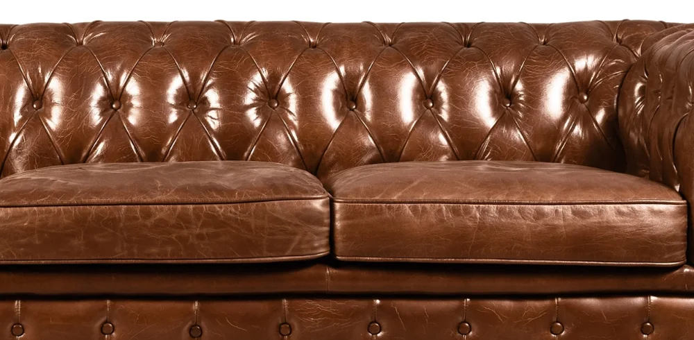 THREE SEAT CHESTERFIELD SOFA 888, REAL LEATHER LIVING ROOM SOFA SET