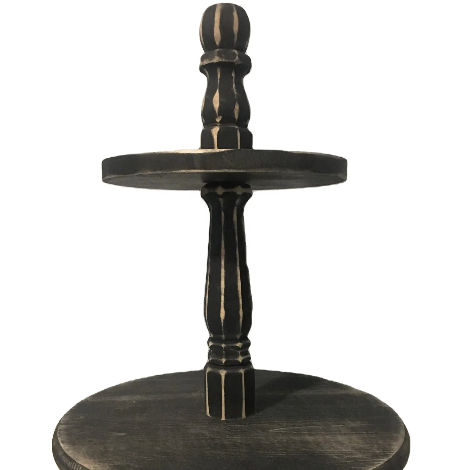 Rustic Black Mango Wood 2-Tier Tray Antique Farmhouse Cottage Design Home Decor Box Beads Other Items 2nd Tier can be used Table