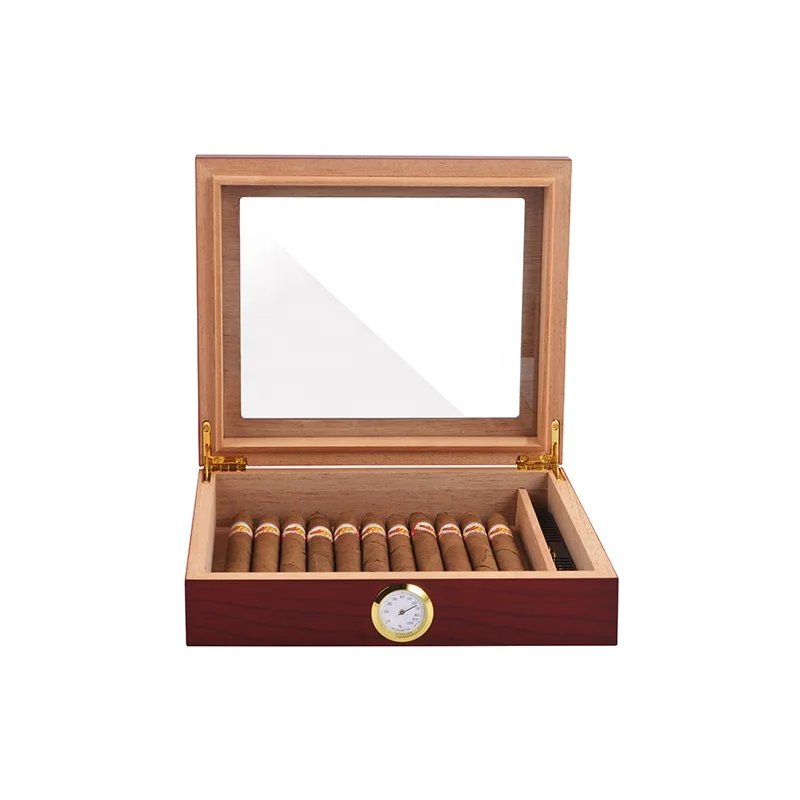 FUREN Top Sale Wooden Cigar Cases Smaller Cherry Color Humidor Box