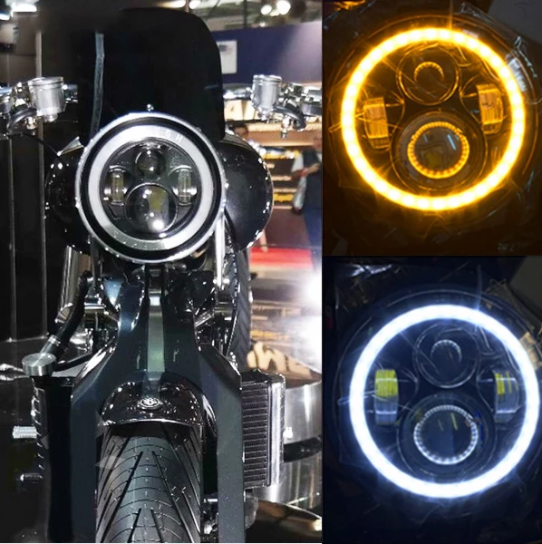 
USA hot selling 7' 7 inch high low beam car accessory led headlight with DRL and Yellow Turning light 