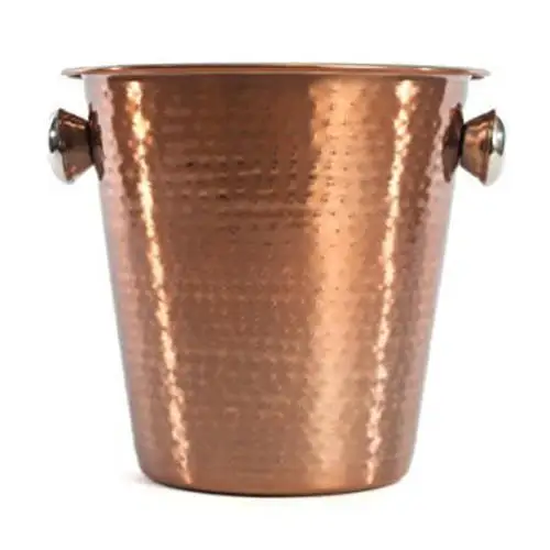 Antique Finished Copper Ice Bucket Wholesale Exporter New Design Copper Plated Steel Ice Bucket Manufacturer