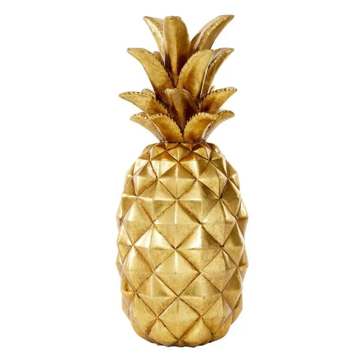 Hot Selling Aluminium Pineapple Decorations Storage Box Jar Aluminium Pineapple Golden  Antique Jar Candy Jar Ice Bucket