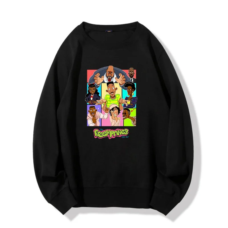 Wholesale Hot Sale Funny Graphic Sweatshirt Unisex Casual Mens Women The Fresh Prince Hip Hop Pullover Hoodie Sweat Shirt
