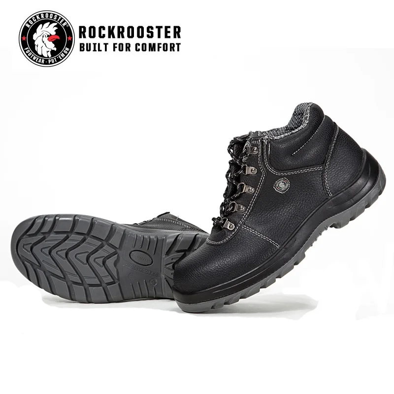 
Comfort Safety Boots Black Size 9 Natural Comfort Boots Mens AC834 Black Waterproof Leather Safety Work Shoes 