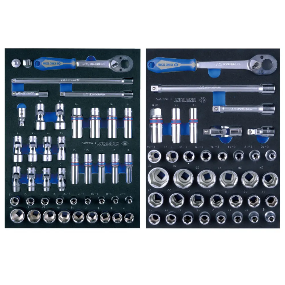 KING TONY 286 PCS Tool Trolley Set Mechanical Tool Set Metal Tool Box Set EVA Tray 934-010MRV