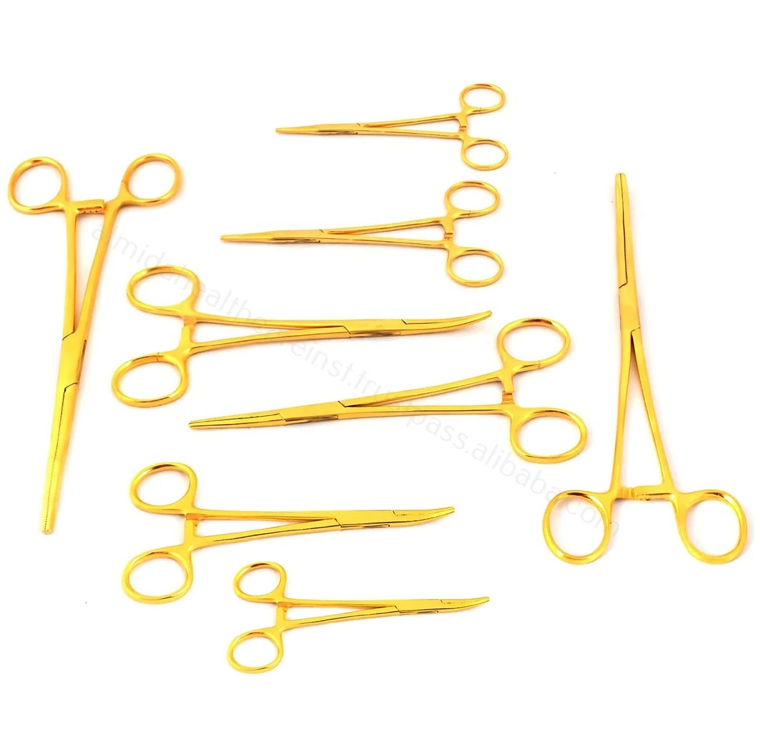 Set of 8 Pieces Hemostat Forceps Curved and Straight Stainless Steel