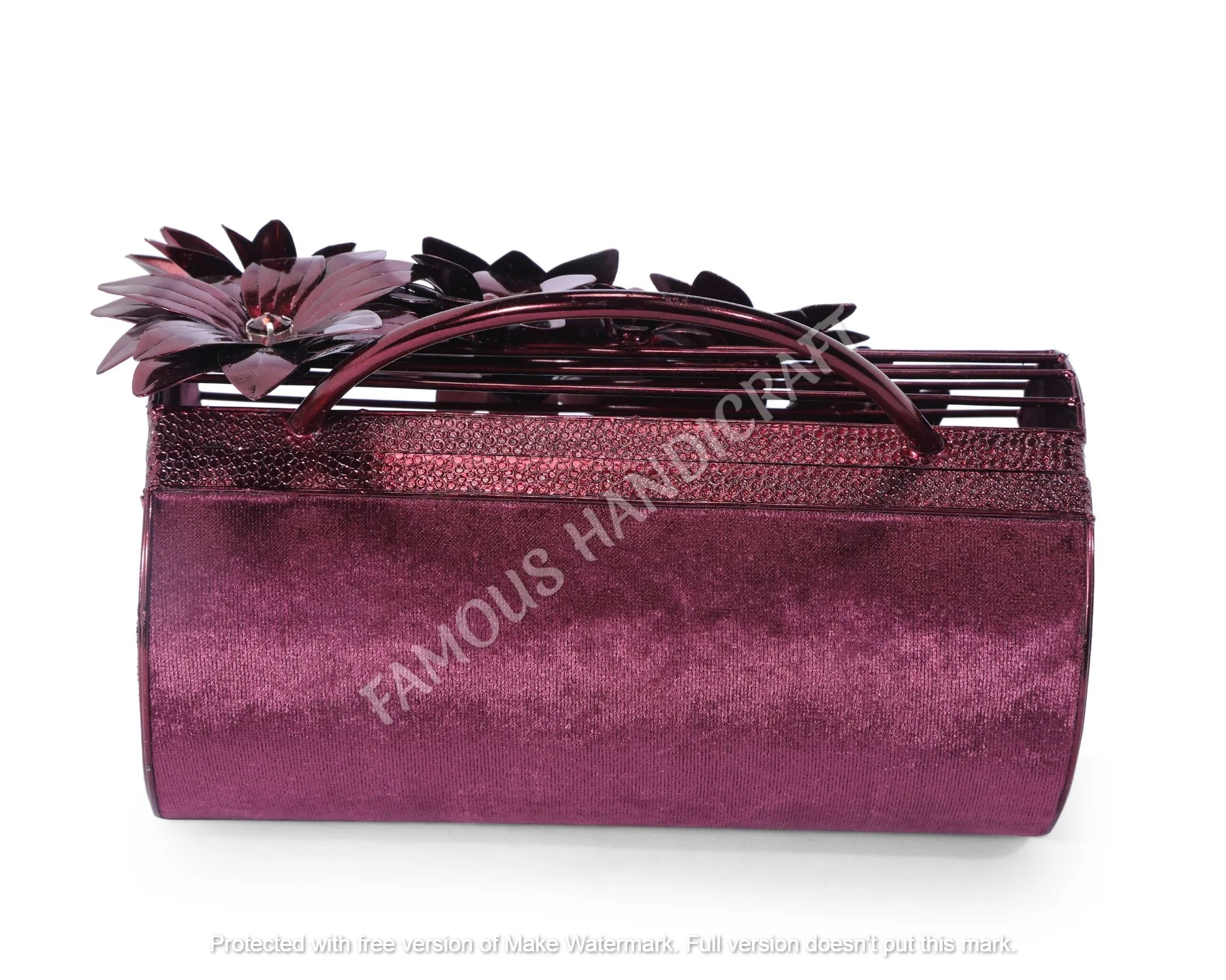 Wholesale High Quality maroon Handcrafted brass wire clutch  Designer Luxury Handbag at Best Price