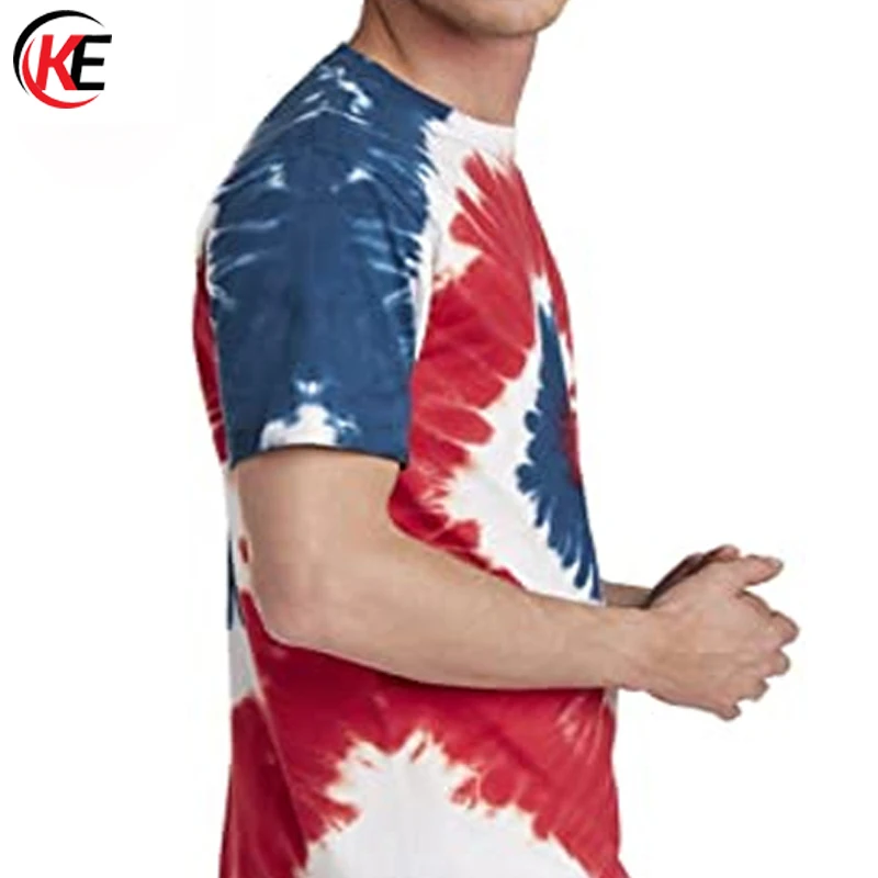 Multi Colors Tie Dye Printed Short Sleeve T Shirts Men Hip Hop Street Wear Fashionable T Shirts By KUMI ENTERPRISES
