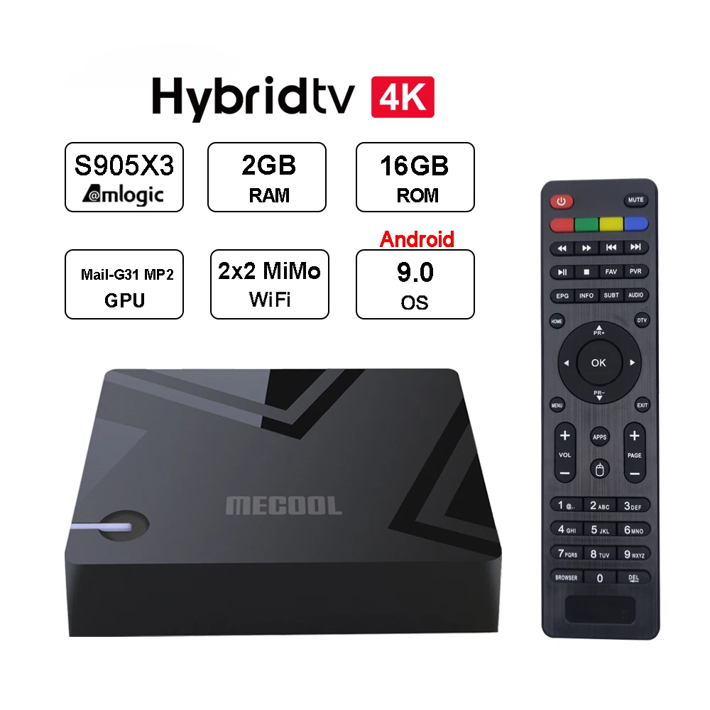  Оптовая продажа Hybridtv K5 Android 9 0 Amlogic S905 DVB S2 T2 C PVR Интернет ТВ коробка цифровой 4K спутниковый приемник