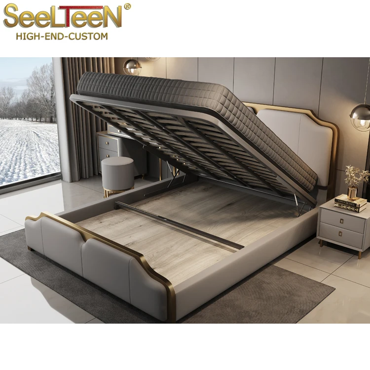 Gold edge luxury hotel bedroom complete customized hotel bedroom sets furniture