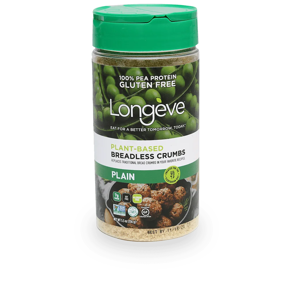 
Longeve Plant-based Breadless Crumbs - Plain crispy crunchy fiber allergen free soy free 