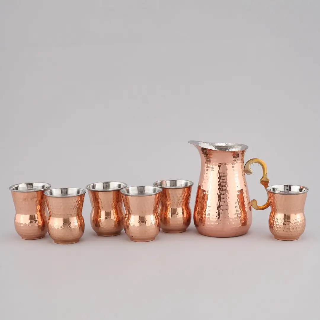 High Quality New Styles Factory Price Coffee Cup Handmade Hammered Copper Moscow Mule Mugs With Tray