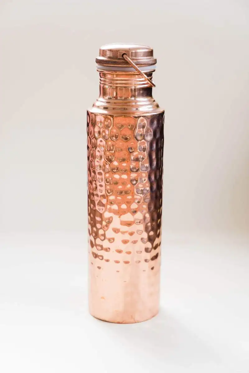 Diamond and Hammered Design Pure Copper Water Bottle Capacity 1000 ML For Home School Office Tour and Gym