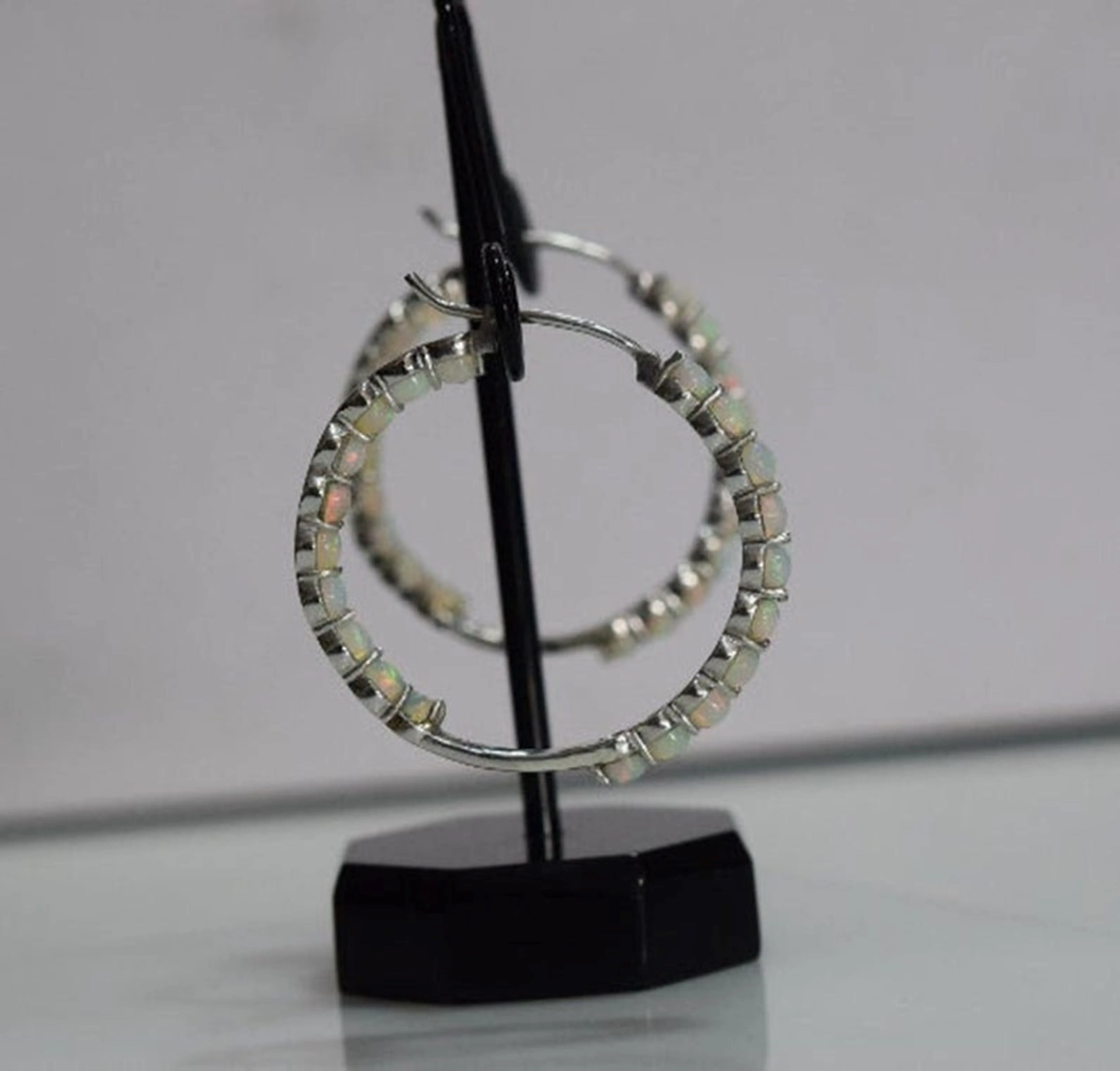 Висячие серьги с натуральным опалом огненным по месяцу рождения драгоценные камни ювелирные изделия из стерлингового серебра покрытием ручной работы