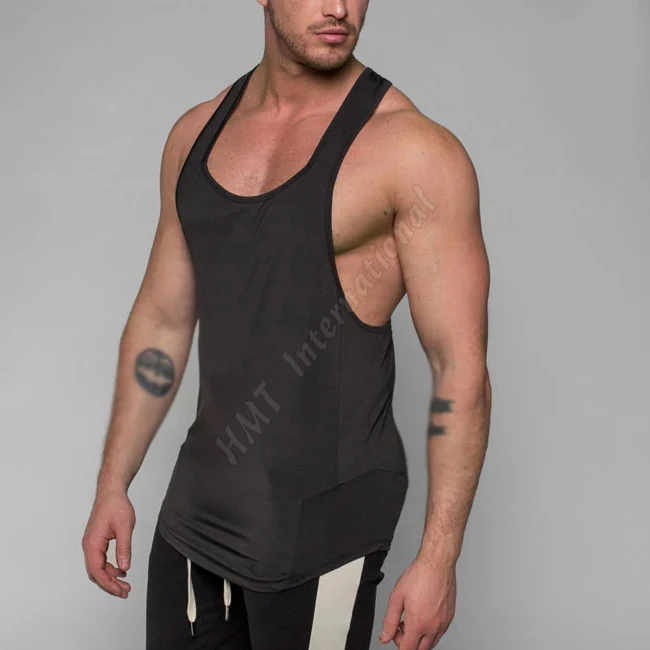 High quality mens bodybuilding sport gym tank top stringer/Summer fitness gym heather grey elastane mens tank top