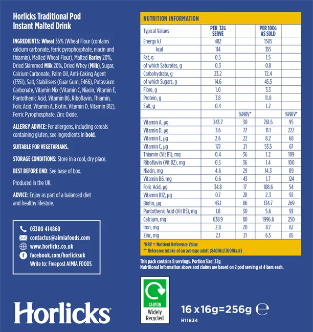 Horlicks традиционный молочный напиток для сладкой