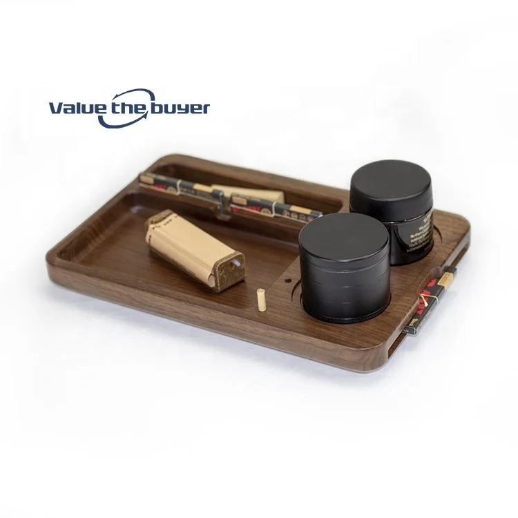 Custom Weed Hemp Gift Black Walnut Wood Weed Accessories Wood Bamboo Rolling Tray