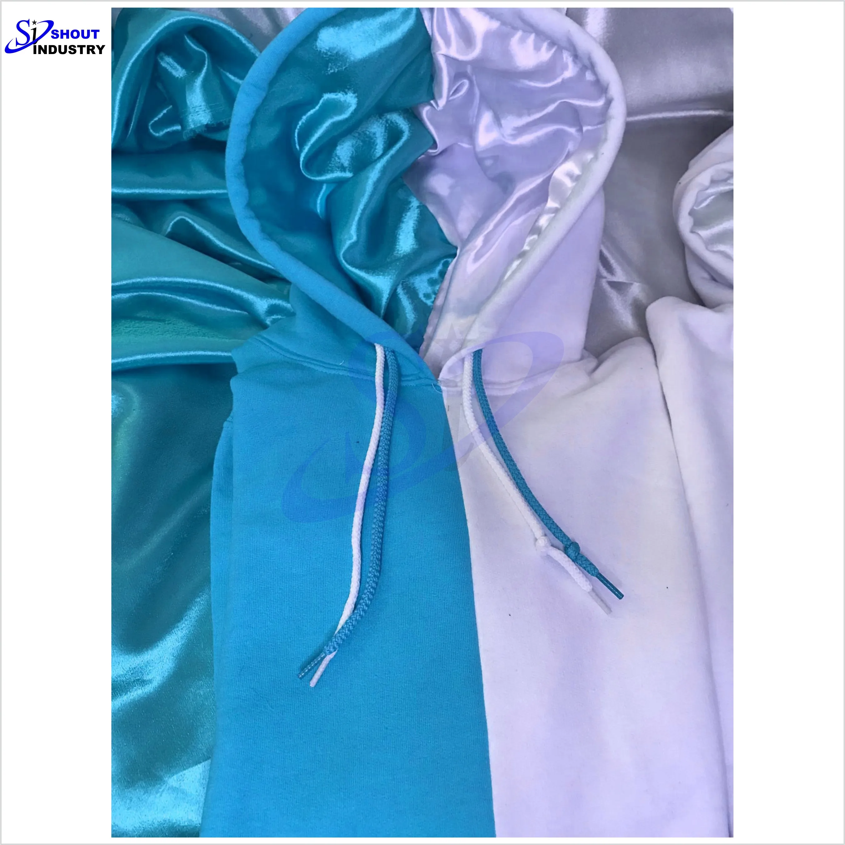 100% хлопок 2 контрастных цветов раздельный комплект из толстовки с капюшоном и оптовая продажа Сатиновые подкладочные Сплит