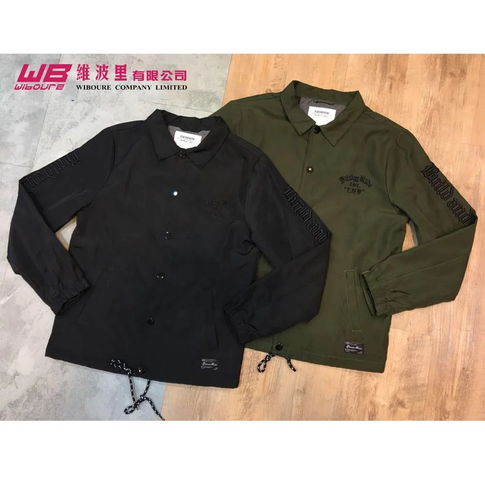 2020 China factory Low MOQ custom wholesale Nylon custom logo coached jacket Customized embroidery logo coaches jacket
