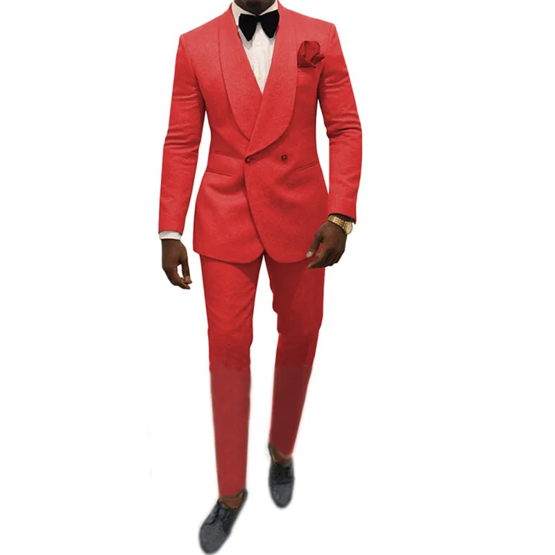  trending hot sale two pieces solid color groom wedding suits for men tuxedo costume homme suit