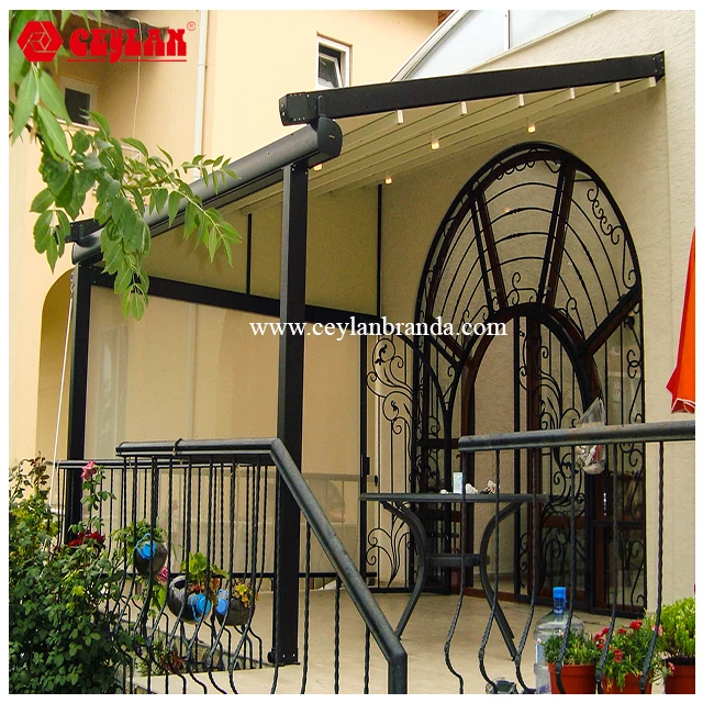 Aluminium Pergola Awning System Movable, Openable. Pvc Fabric, Led Illumination.