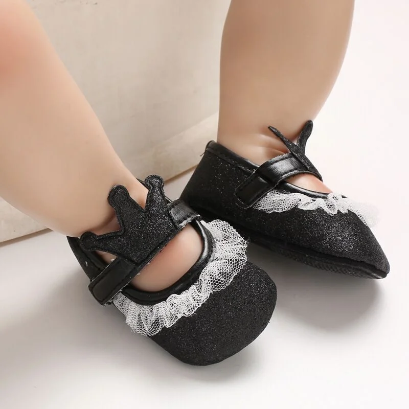 Блестящая Весенняя корона для девочек, нескользящая детская блестящая обувь для маленьких детей