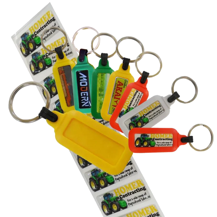 
Rectangular plastic Epoxy key holder key tag key fob 